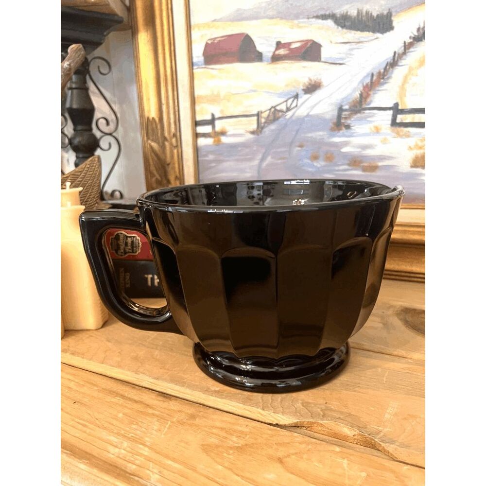 Mosser Glass 80 oz Panel Batter Bowl — Black Glass 5.75" H x 11" D